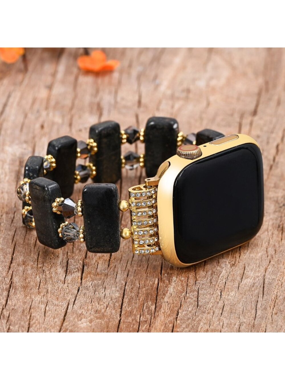 Cape Diablo Obsidian Muse Apple Watch Band Black Picasso Stone Stretch NWT